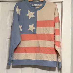 Tricia Fix x Free People Stars & Stripes Pullover Sweatshirt NWT